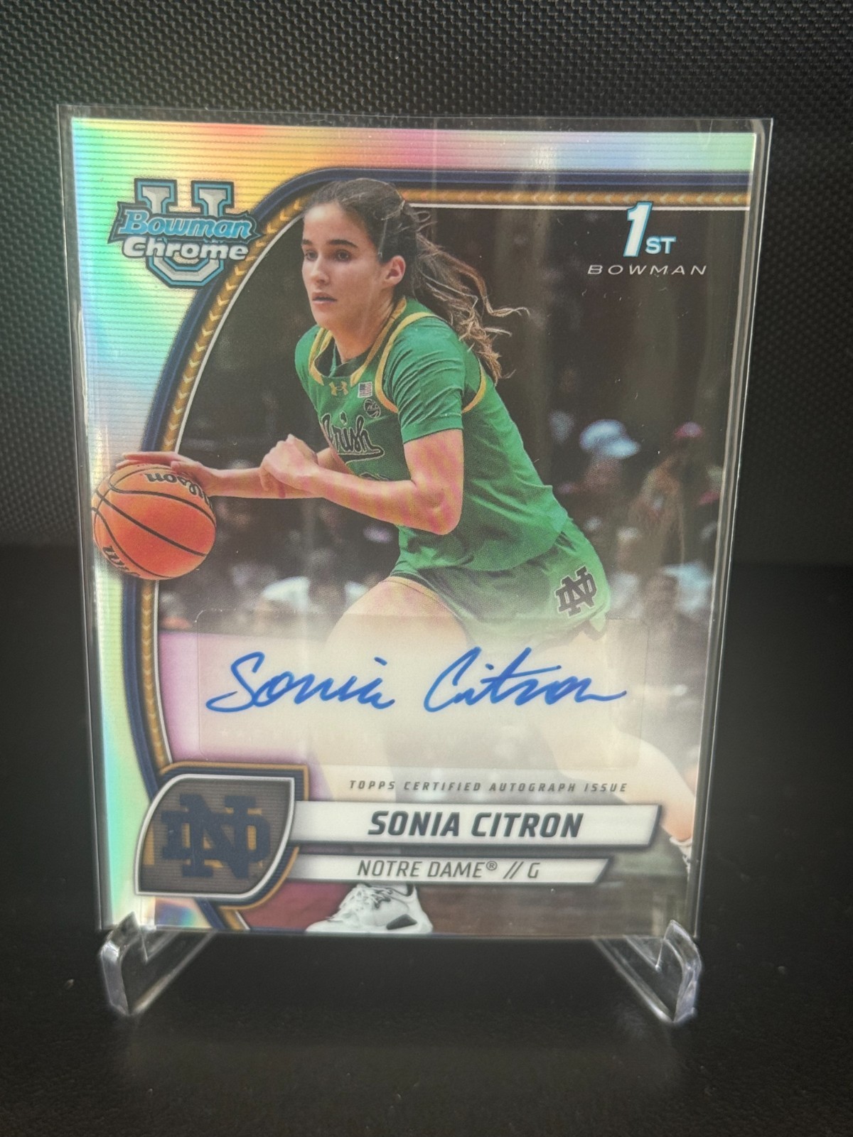 2024-25 Bowman U Chrome Sonia Citron Bowman 1st Auto Refractor #74 Notre Dame