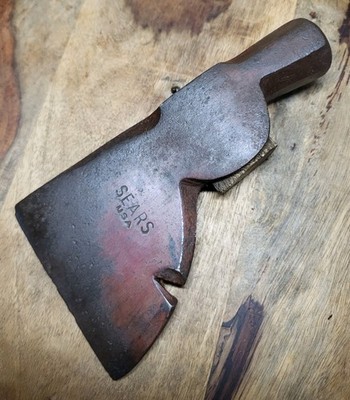 Vintage Sears USA Hatchet Hammer Nail Puller Carpenters Hatchet Camp Axe