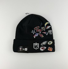 NEW NFL Logos Black Beanie New Era Unisex Mens Womens Ski Cap Warm Knit