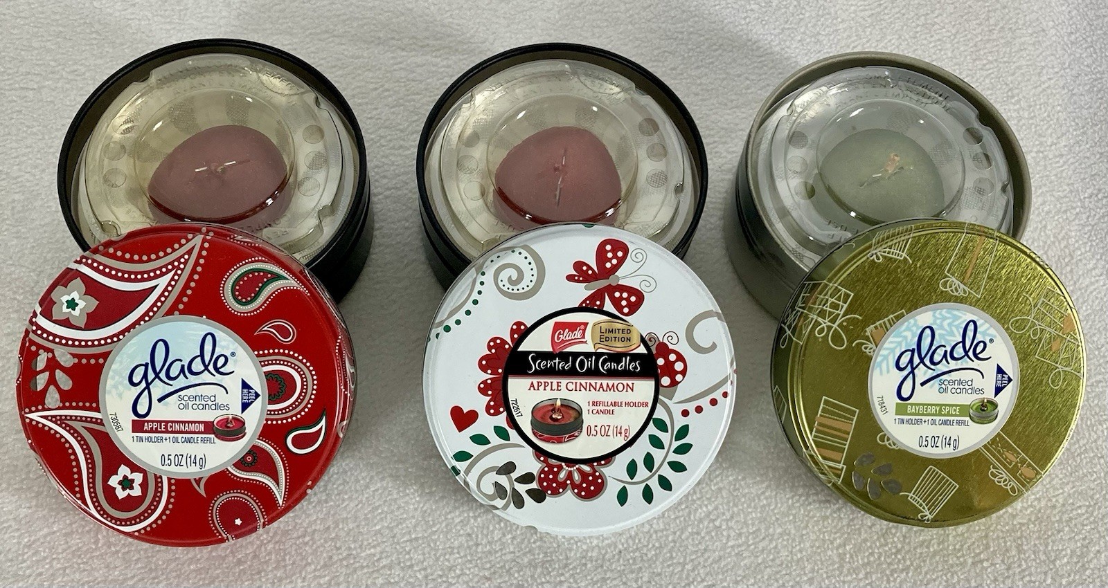 Tins + 3 Candle Refill Apple Cinnamon Bayberry