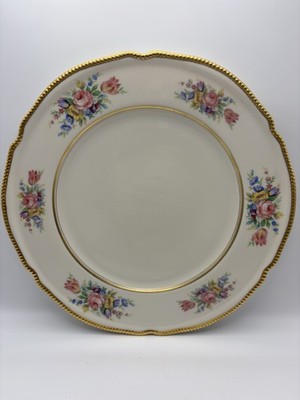Set of 12 Castleton China ''Castleton Bouquet'' Dinner Plates - 10.5'' - Gold Trim
