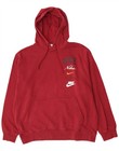 Nike Mens Graphic Hoodie Jumper XL Burgundy Cotton CR08