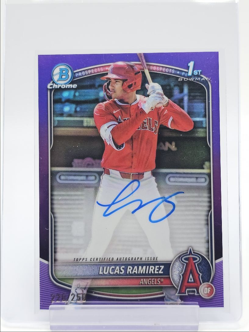 LUCAS RAMIREZ 2025 BOWMAN CHROME 1ST AUTOGRAPH PURPLE ANGELS AUTO /250 Q2754