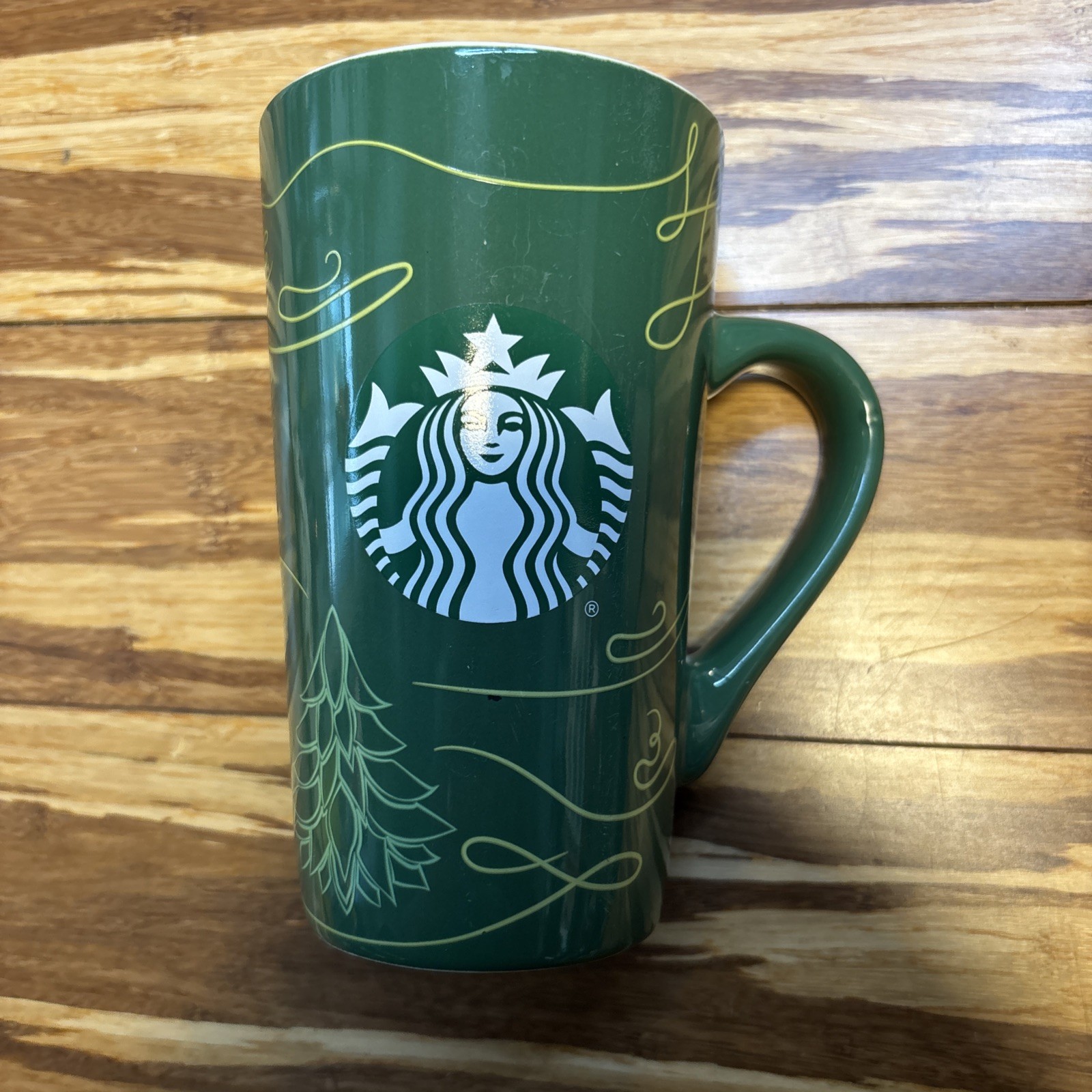 Starbucks Holiday Swirl 16 Oz Coffee Mug Tall Green Siren Logo 2020
