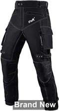 Motorcycle Pants for Men, Women w/Water Resistant Cordura Textile Fabric, L