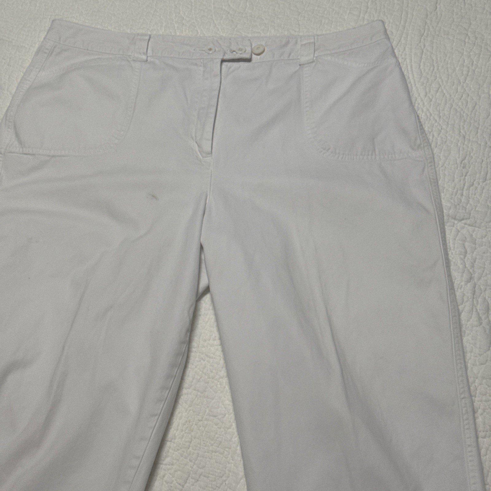 Talbots White Pleated Pants Button Zip Pockets So… - image 6