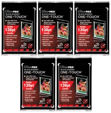 5 Ultra Pro One Touch 130PT Black Border UV Trading Card Magnetic Case Holders