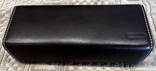 Coach Brown Leather Hard Eyeglass Case Magnetic Closure Felt Lining
