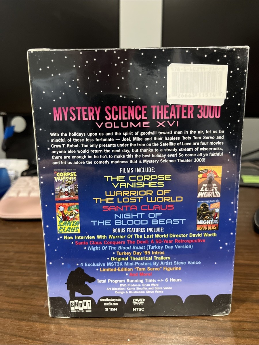 MST3K Vol. 16 4 Disc DVD Set w/ Tom Servo Figure Sealed Ultra Rare