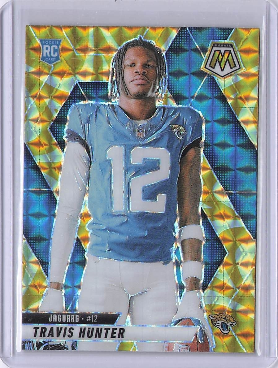 2025 Panini Mosaic #279 Travis Hunter Mosaic Reactive Yellow