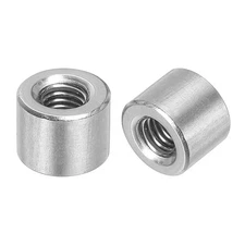 10Pcs Round Connector Nuts, M6x8x10mm Coupling Nut Sleeve Rod Bar Stud Nut