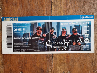 Cypress Hill Elephants on Acid Tour 2018 Ticket 16.12.2018 Hamburg Sporthalle