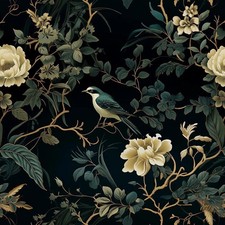 Dark Floral Peel and Stick Wallpaper Vintage Floral Contact Paper 16.9inchx118.1