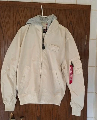 Alpha Industries MA-1 TT Hood Vintage White L Neu - Bild 1 von 3