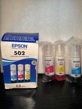 Epson EcoTank Ink 502 Combo Pack Cyan Magenta Yellow New Sealed
