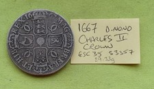 1667 Silver CROWN Coin King Charles II (1660-1685) 29.33g ESC35 S3357 D.Nono