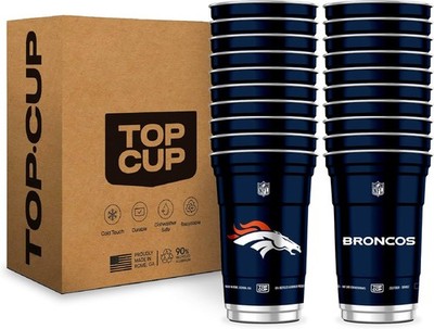 Top Cup NFL Denver Broncos 20 oz Reusable Aluminum Cups 20 Count Officially