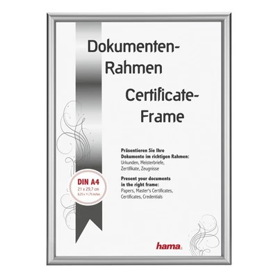 [00175882] Hama Cadre en aluminium "Detroit", argenté, 21 x 29,7 cm - Photo 1/2