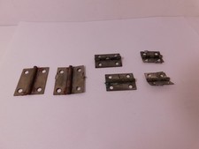 SIX Original Antique Woodbox Phone Door Hinges - 3 Different Sizes & Appear Good