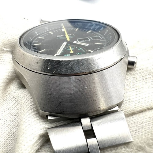 Orologio Cronografo Automatico SEIKO 6139-7100 HELMET DARTH VADER Vintage Uomo - Foto 4 di 21