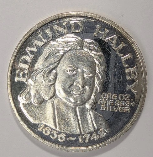 Halley's Comet Edmund Halley 1 oz .999 Fine Silver Art Round - A901
