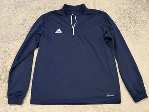 Adidas 1/4 Zip Pullover Jacket Mens Large Navy Blue Long Sleeve Athletic