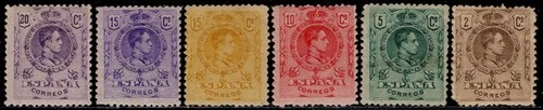 1909.MNH.Ed:**267/271,273.Alfonso XIII.Medallion.5 Series Values.PCat: €137.75