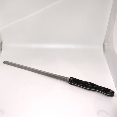 CUTCO 1724 KR SERRATED BREAD KNIFE Black Handle Made in USA 15.5 Inch Vintage