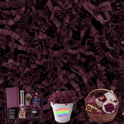 Burgundy Crinkle Cut Paper Shred Filler 2 LB Basket Confetti Stuffing