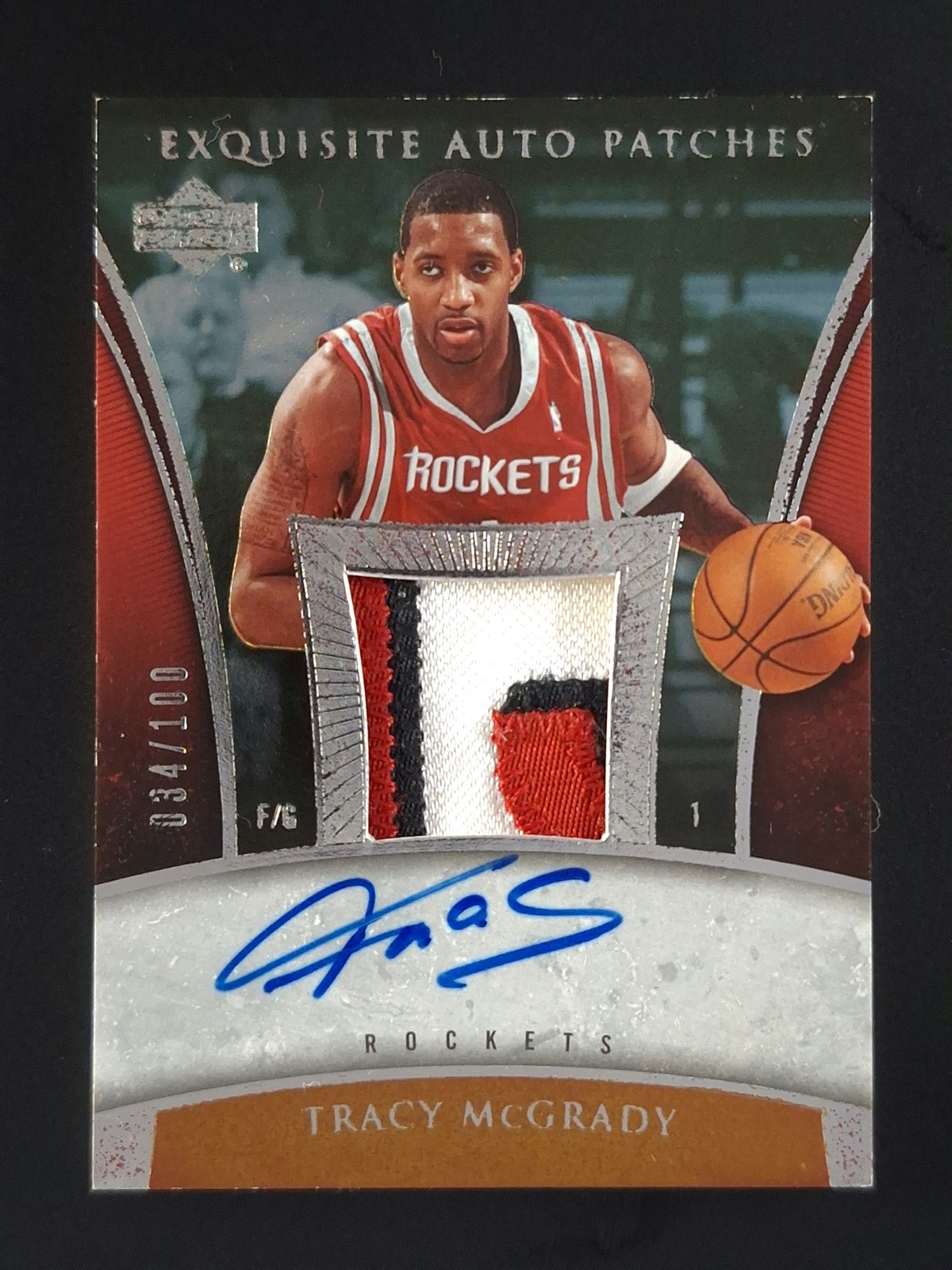 2004-05 SP Game Used TRACY MCGRADY 34/100 Patch Auto Authentic Patches #AP-TM view 1