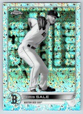 2022 Topps Chrome #118 CHRIS SALE Black & White MINI DIAMOND Red Sox BRAVES