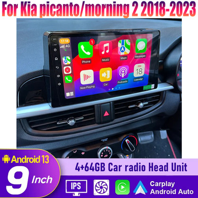 9'' Wireless CarPlay & Android Auto Head Unit For Kia picanto/morning 2 2018-2023