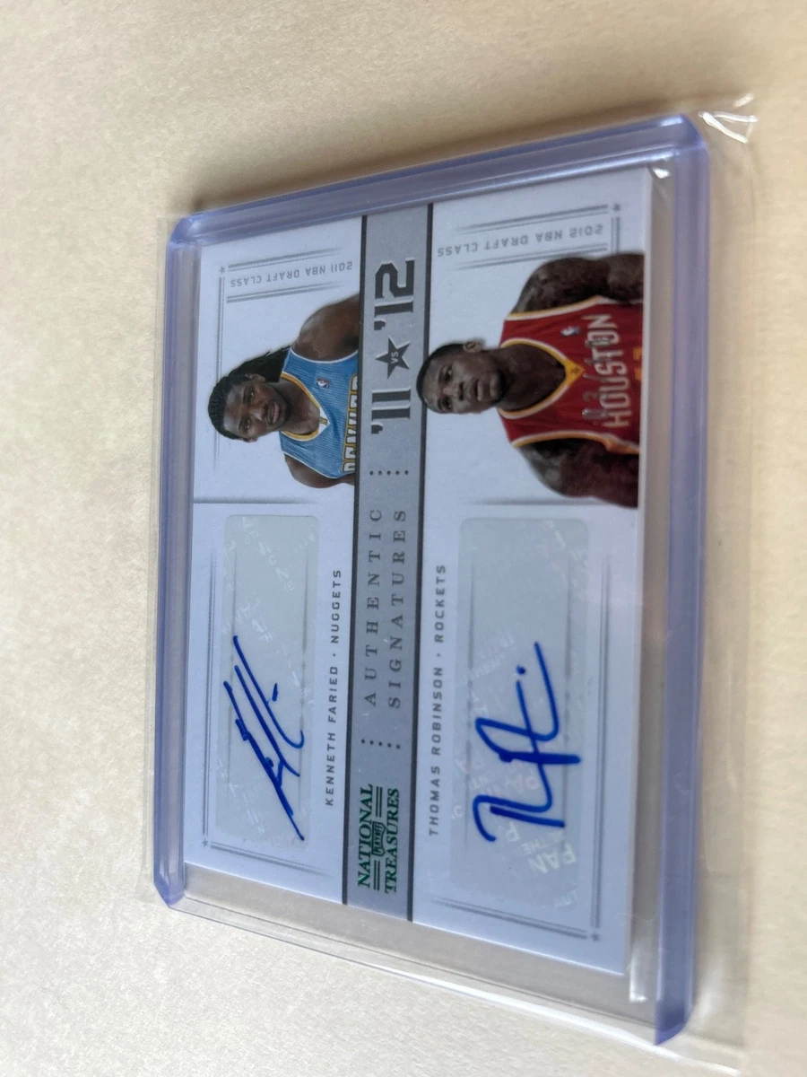 national treasures 2012-13 authentic signatures Faried, Robinson #5 03/10