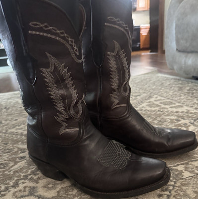 Tim s boots custom black jack Men's Brown Western Boots Size 12EEE
