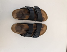Birkenstock Arizona Soft Footbed Black Leather Sandals Womens EU 37 US 6 - 6.5