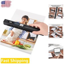 Portable Handheld Scanner 900DPI A4 Photo Document Black 16GB SD USB No Driver