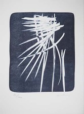 Hans HARTUNG : Eclair dans le ciel, Lithographie originale signée