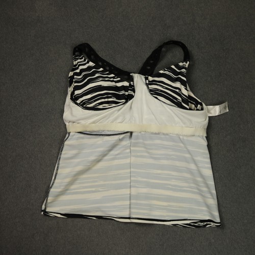 Ava & Viv Zebra Animal Print Schwimmen Tankini Oberteil Racerback gepolstert schwarz & weiß 24W - Bild 14 von 24