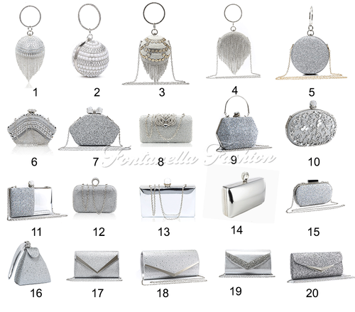 silver clutch bag wedding