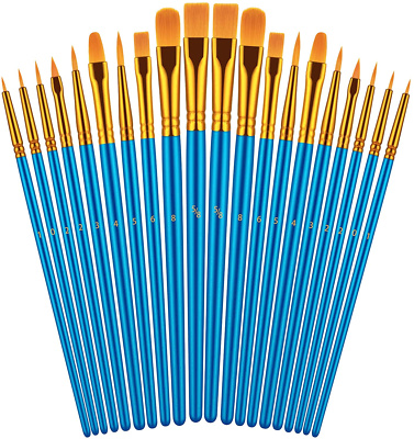 Set De 21 Pinceles De Pintura – Multifunción Para Acuarela, Acrílico Y Manualidades, Incluye Diferentes Tamaños