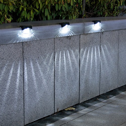 Outdoor IP65 Waterproof Black White ABS Solar Fence Post Lights for Wall Mount - Picture 17 of 19