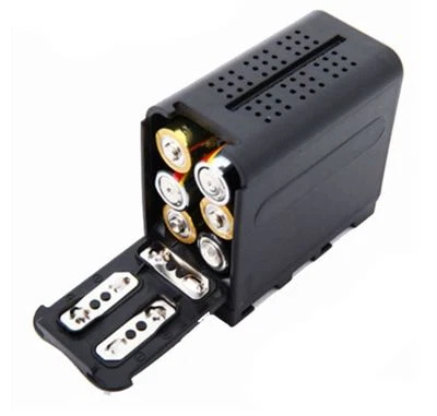 MARKENLOS Batteriehalter für 6 x AA wie Sony NP-F970 für diverse Geräte Batterie Halter