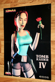 Tomb Raider IV 4 The Last Revelation Pokemon Rare PS1 Dreamcast Vintage Poster