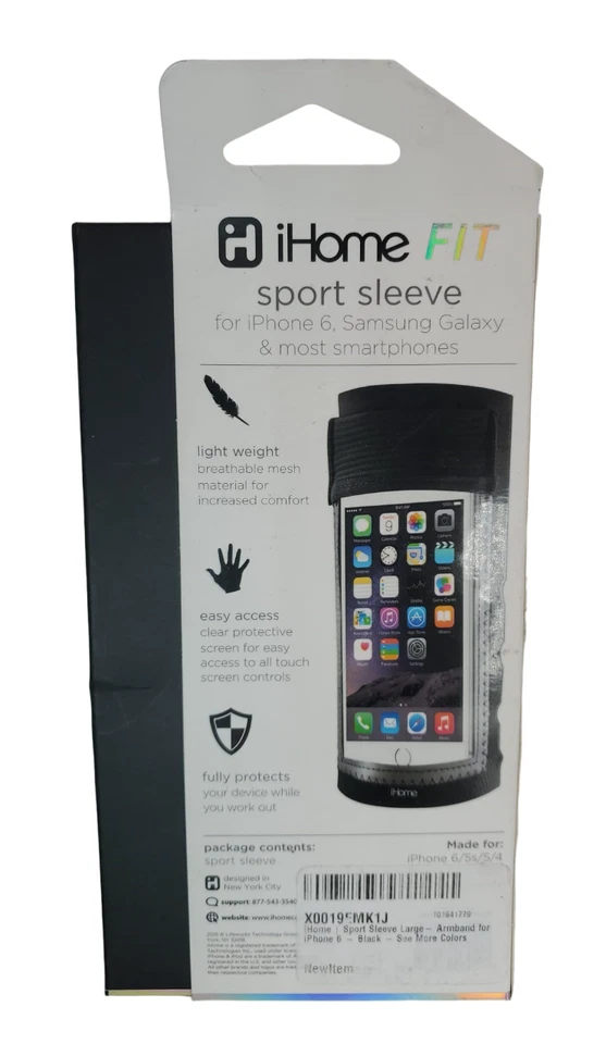 iHome Sport Sleeve for iPhone 6, Samsung Galaxy & Most Smartphones, L/XL, Black - Image 3 of 4