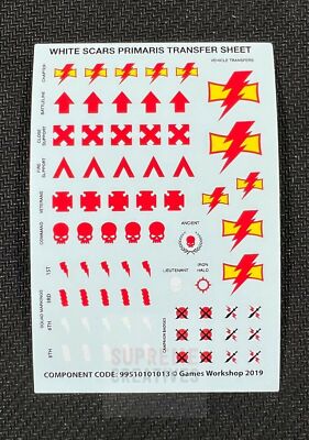 Warhammer 40000 White Scars バンドル取引 Primaris White Scars Transfer Sheet Upgrade Decals Warhammer 40k