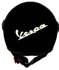 CASCO BHR 800 NERO LUCIDO METALLIZZATO CON STAMPA IN VINILE BIANCO SCRITTA VESPA