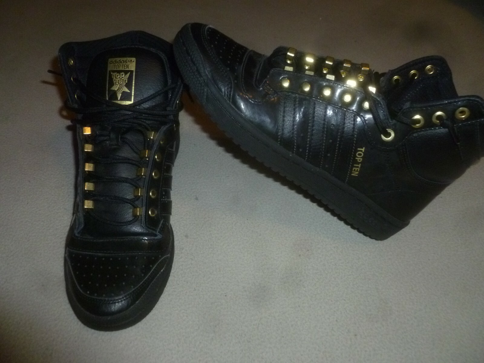 ADIDAS TOP TEN HI SHOES BLACK GOLD ART MENS SNEAKERS … Gem