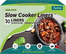 Syntus Slow Cooker Liners, 30 Count Cooking Bags Large Size Disposable Pot Liner