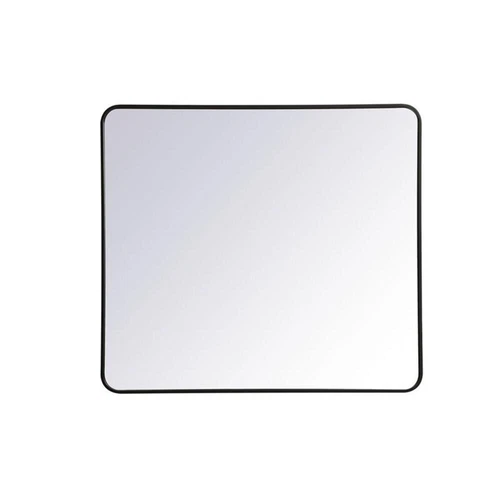 Elegant Decor Evermore 36x40" Soft Corner Metal Rectangular Mirror in Black - Picture 3 of 8