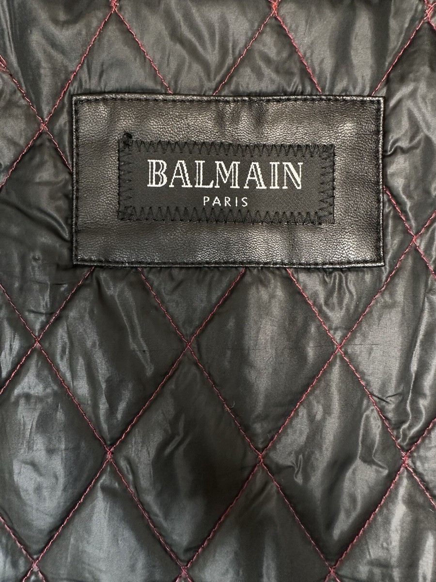 Balmain Paris Biker Synthetic Leather Jacket Size L | eBay